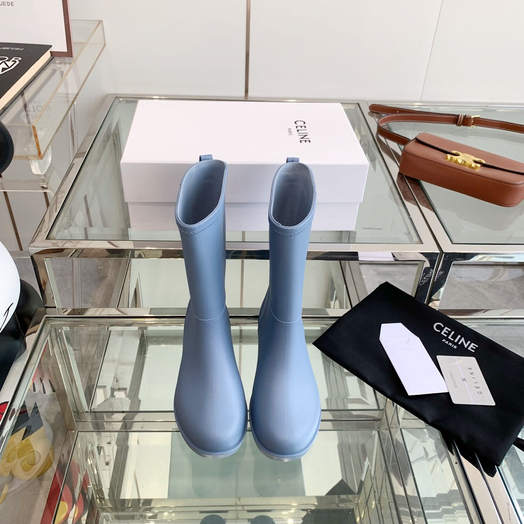 Celine Rainboots Light Blue Rubber  204058