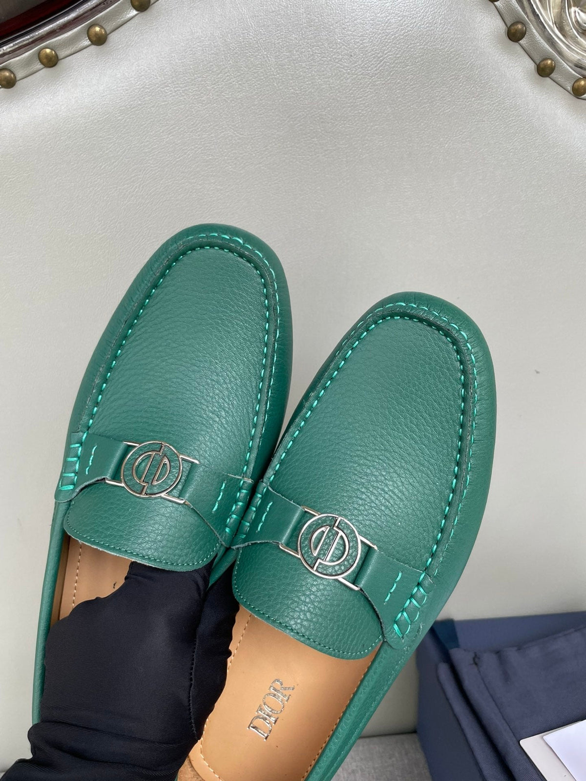 CD JUAL ICON BUCKLE LOAFER PINE GRAINED CALFSKIN