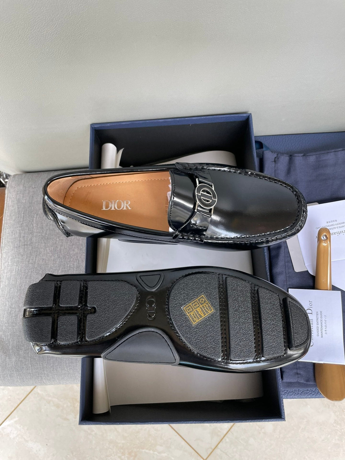 CD JUAL ICON BUCKLE LOAFER BLACK POLISHED CALFSKIN