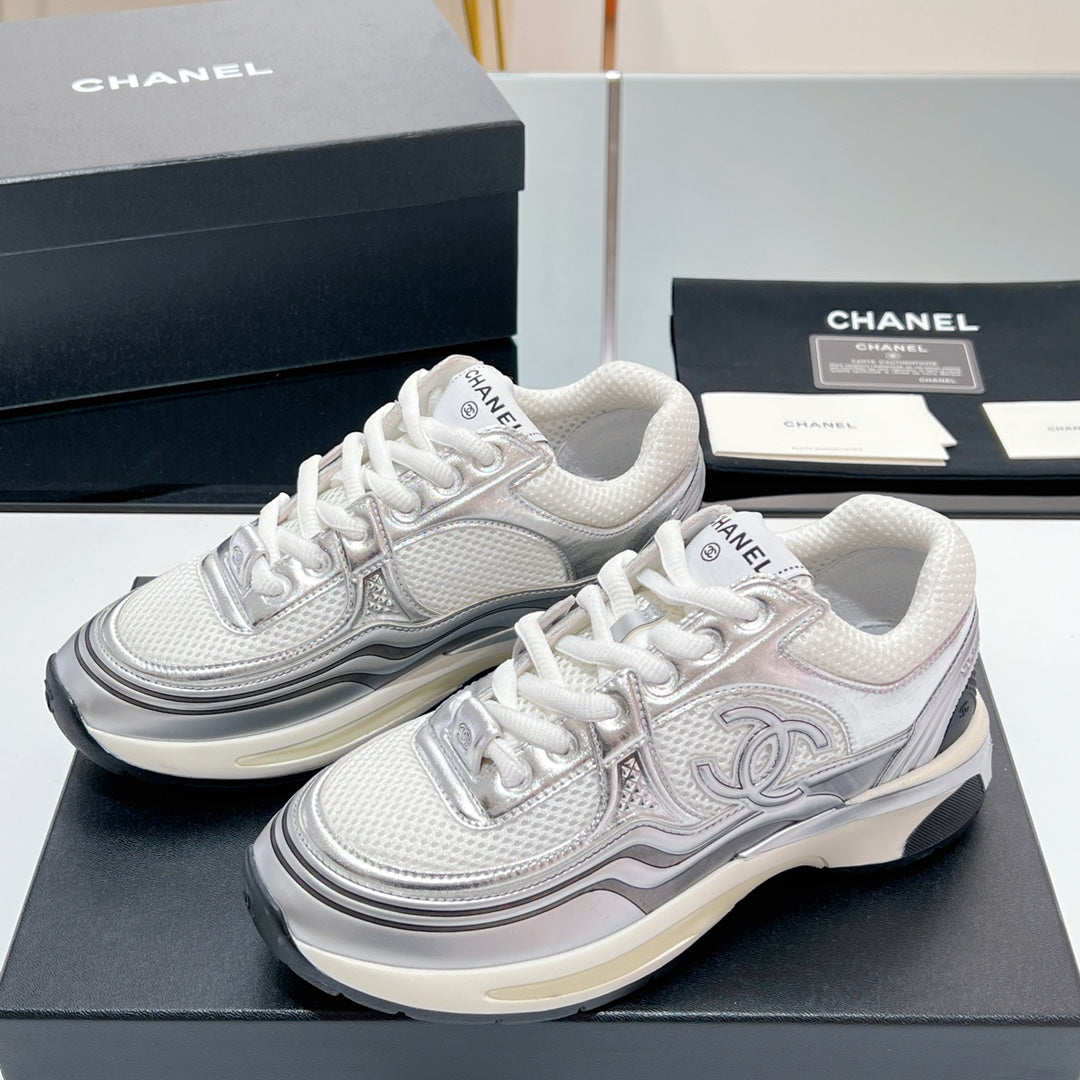CC Sneaker In White Mesh Fabric 149795