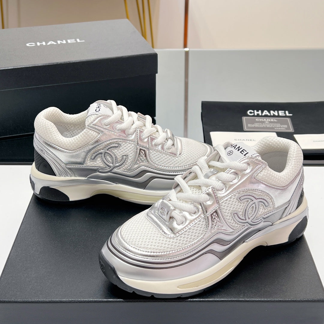 CC Sneaker In White Mesh Fabric 149795