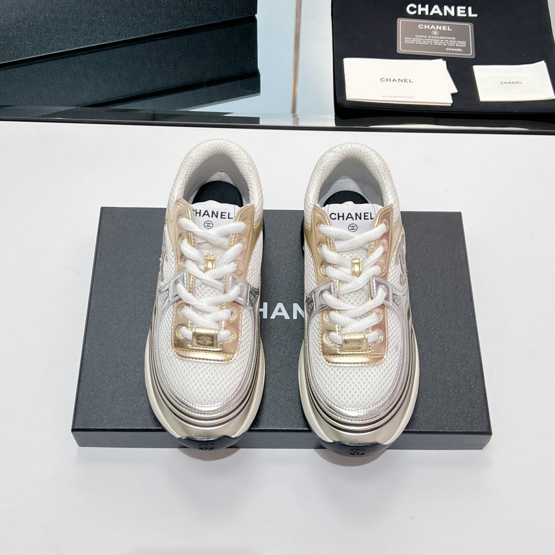CC Sneaker In White Mesh Fabric 149791