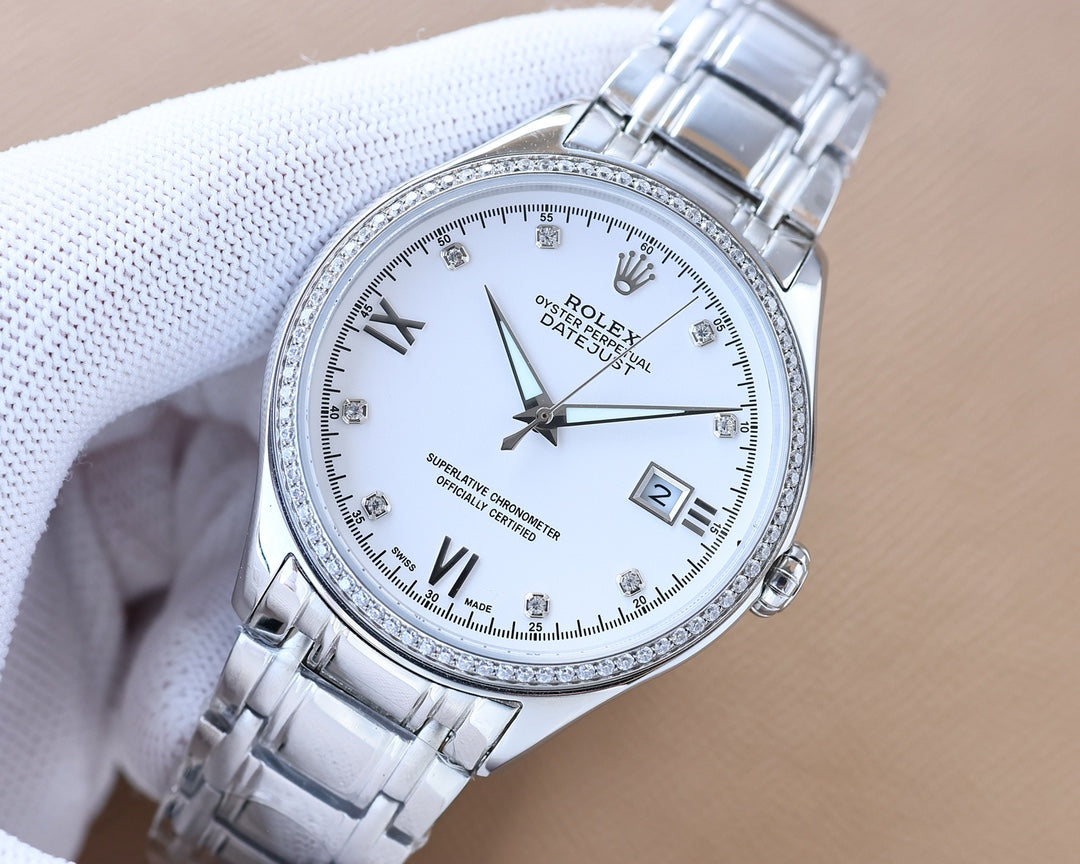 Rolex Datejust 40mm Silver Pink Gold