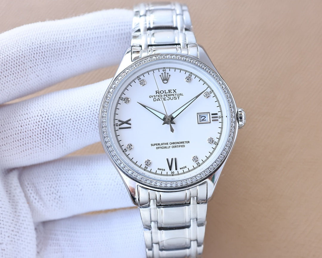 Rolex Datejust 40mm Silver Pink Gold