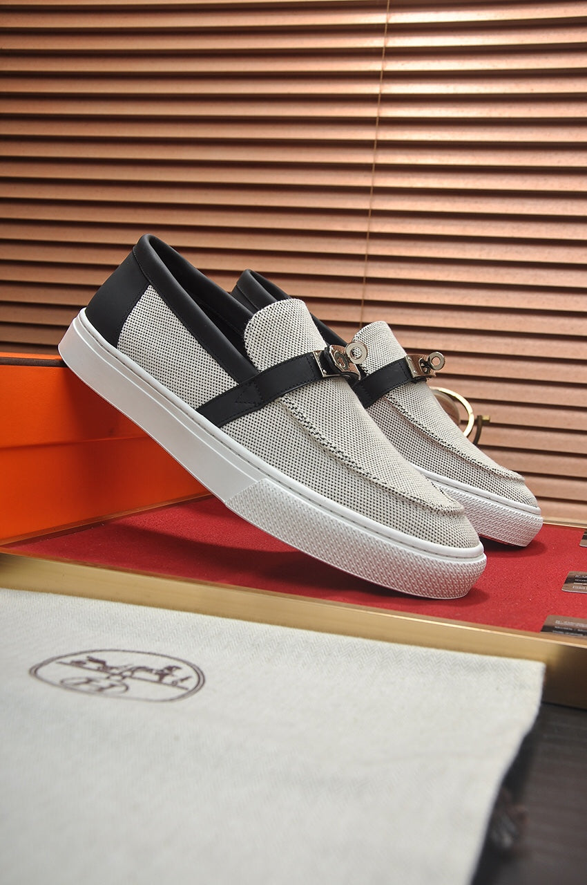 HM GAME SLIP-ON SNEAKER BLACK PLUM DENIM