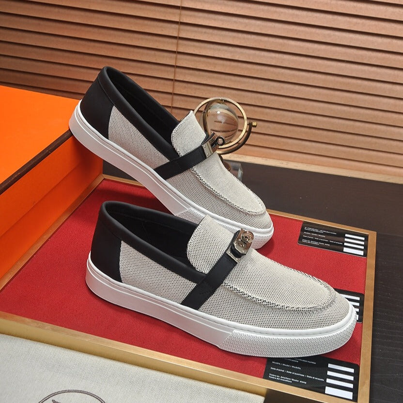 HM GAME SLIP-ON SNEAKER BLACK PLUM DENIM