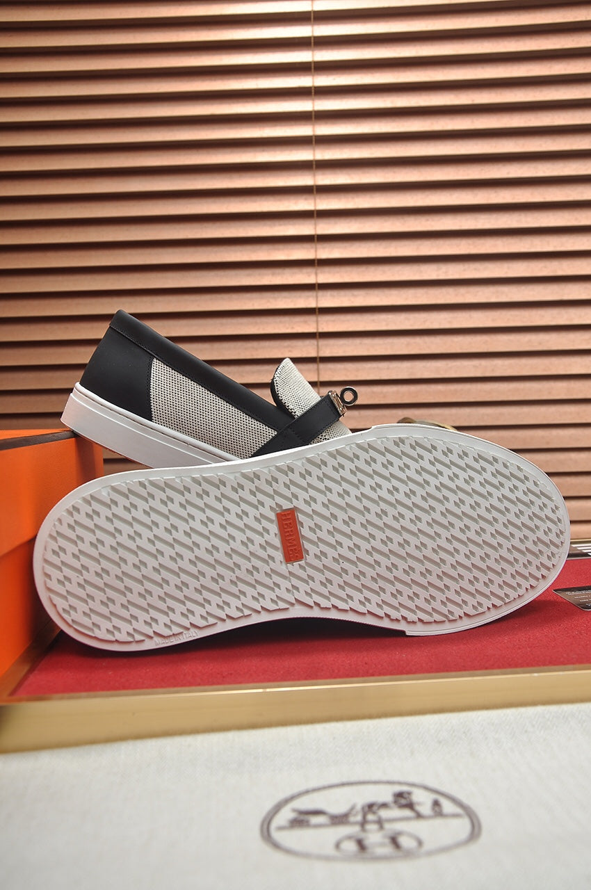 HM GAME SLIP-ON SNEAKER BLACK PLUM DENIM