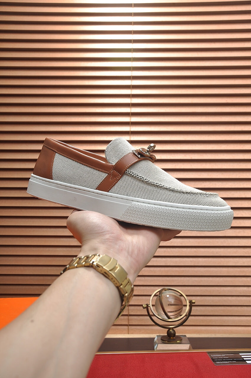 HM GAME SLIP-ON SNEAKER BLACK PLUM AND RUSSET DENIM