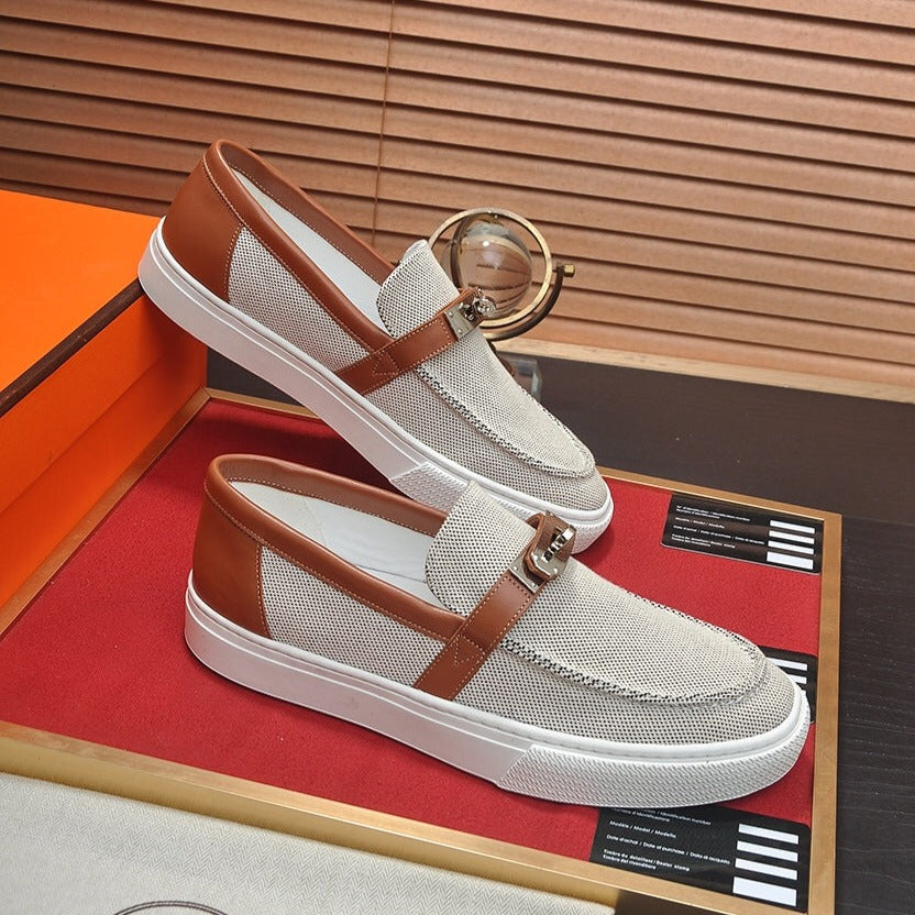 HM GAME SLIP-ON SNEAKER BLACK PLUM AND RUSSET DENIM