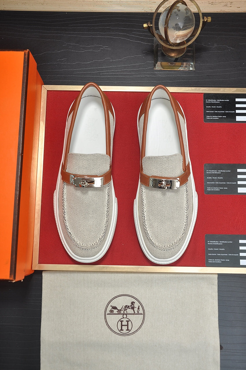 HM GAME SLIP-ON SNEAKER BLACK PLUM AND RUSSET DENIM