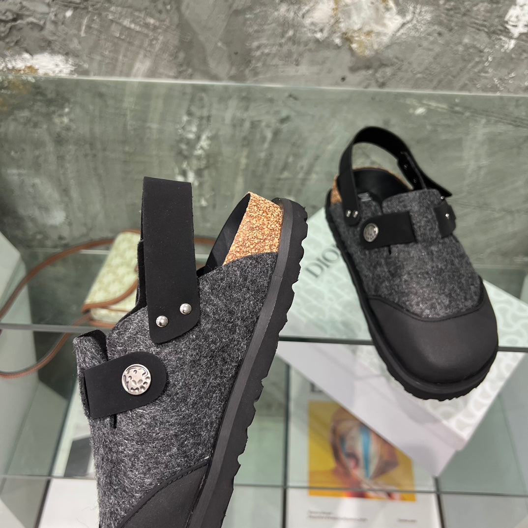CD x Birkenstock Tokio Mule Grey Black Felt Coth