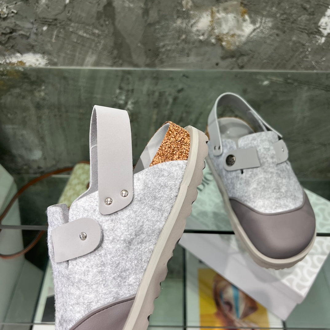 CD x Birkenstock Tokio Mule Grey White Felt Coth