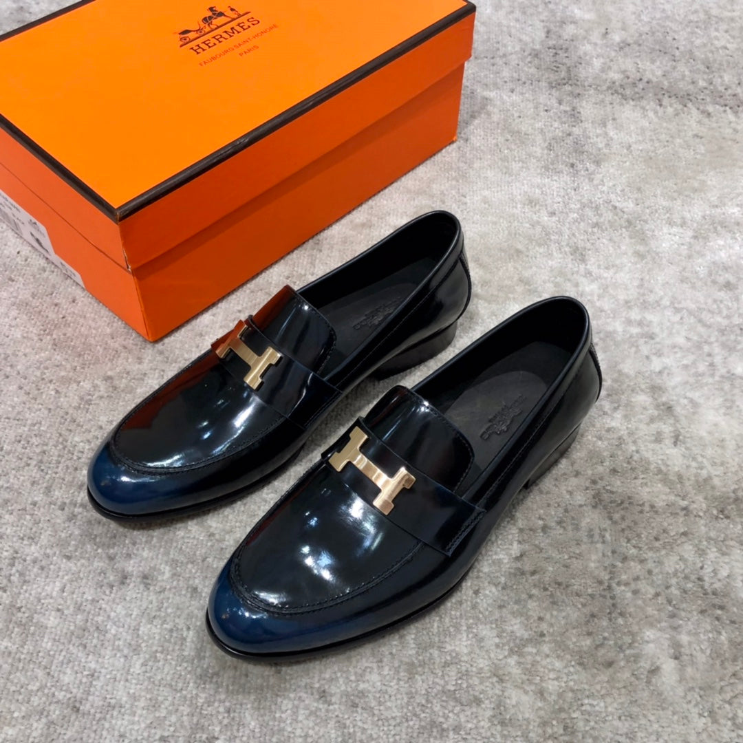 HM PARIS LOAFER GLOSSY NAVY CALFSKIN