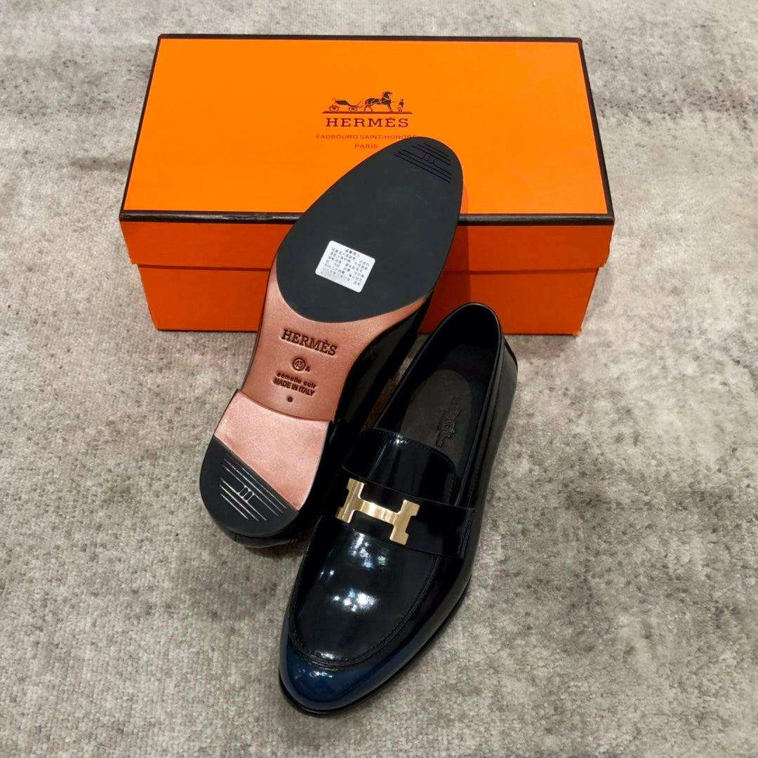 HM PARIS LOAFER GLOSSY NAVY CALFSKIN
