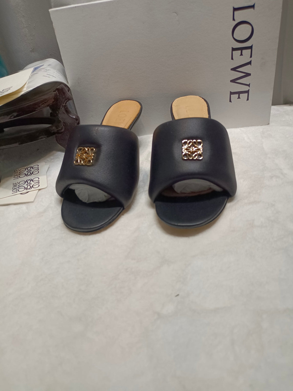 Loewe Anagram Padded Mule Black Sheepskin