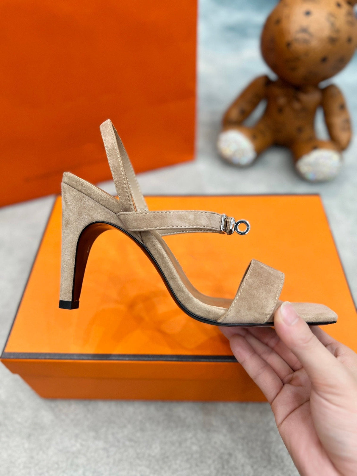 Glamour 95 Sandal Light Brown Suede