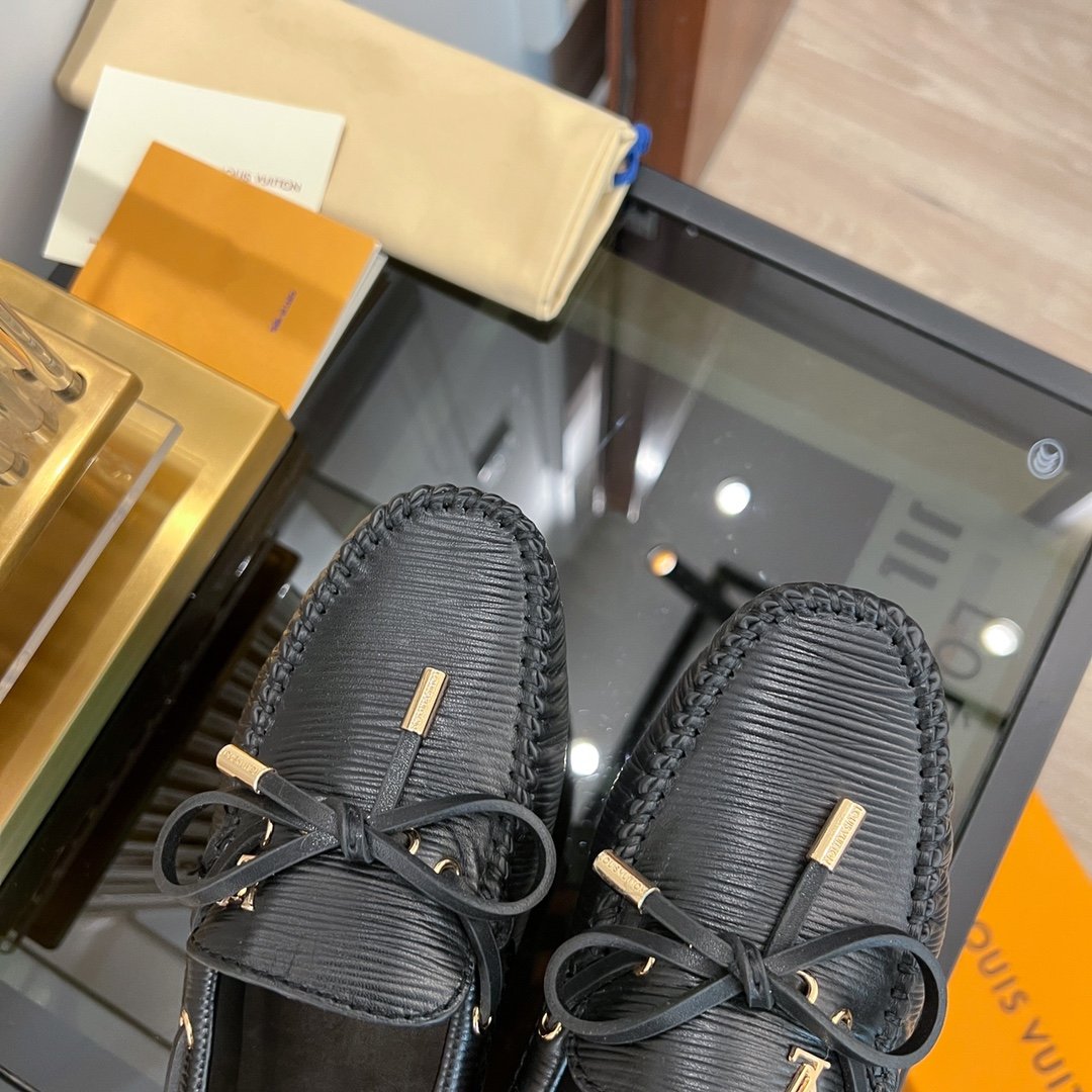 LV GLORIA FLAT LOAFER PLAIN BLACK