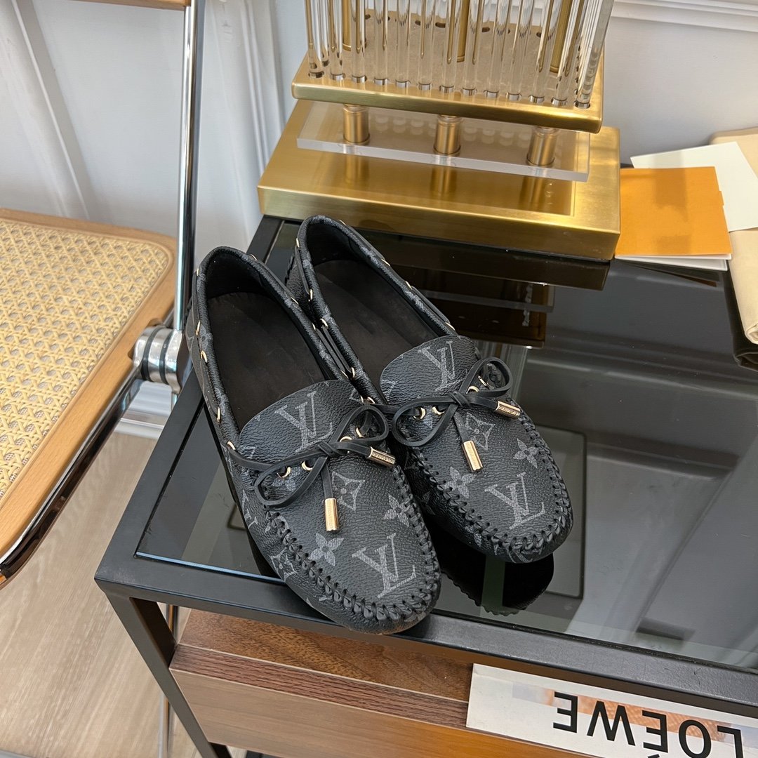 LV GLORIA FLAT LOAFER CLASSIC MONOGRAM BLACK