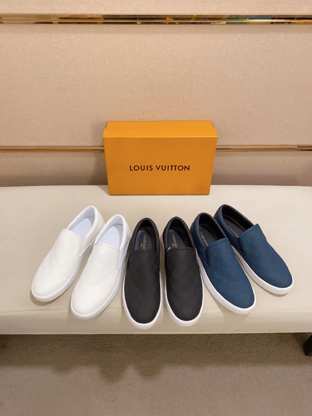 LV LOAFER IN BLACK DAMIER SHEEPSKIN