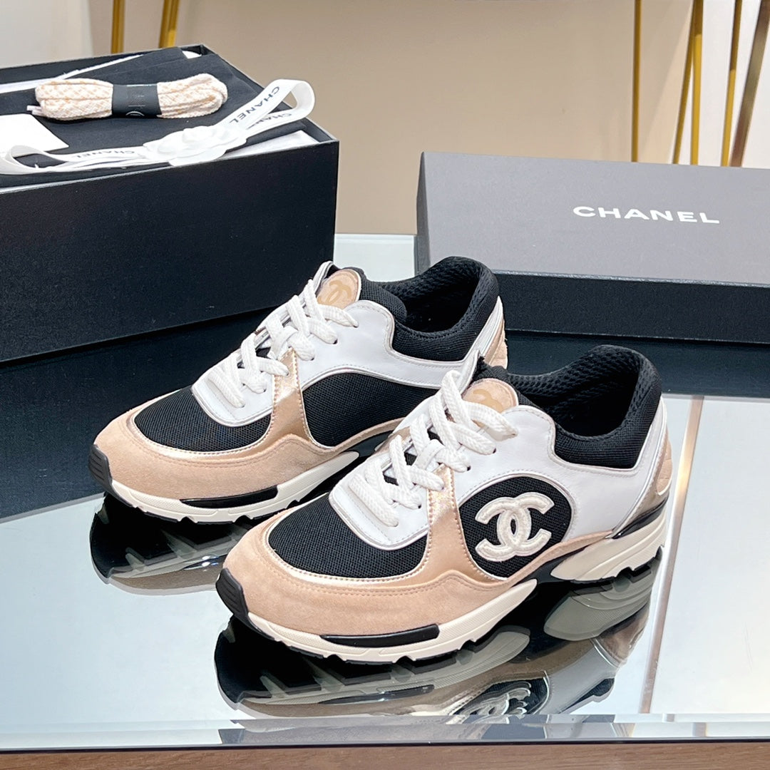 CC Sneaker In Nude Mesh Fabric Print Logo 149847