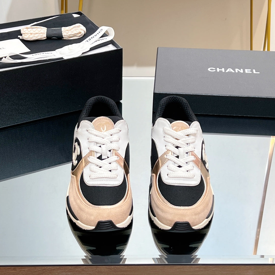 CC Sneaker In Nude Mesh Fabric Print Logo 149847