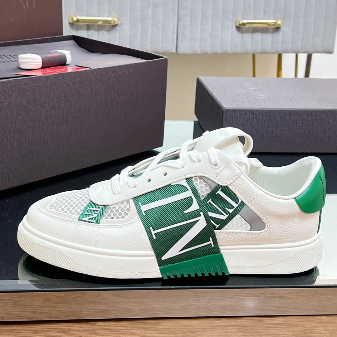 VT 2025 Sneakers White Green Mesh Calfskin Fabric 546972