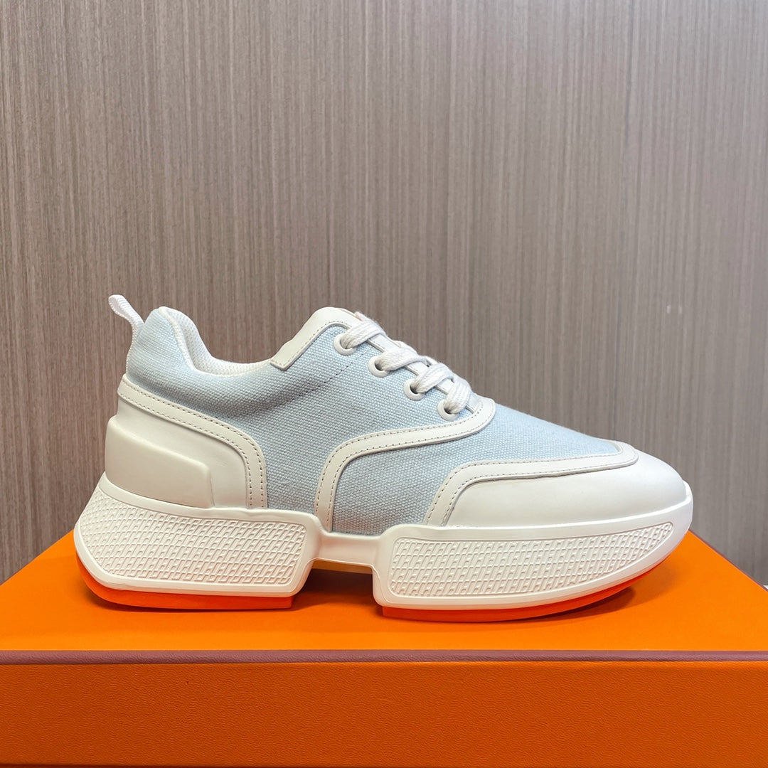HM Giga 50 Sneaker Peaceful Blue Canvas White Goatskin Orange
