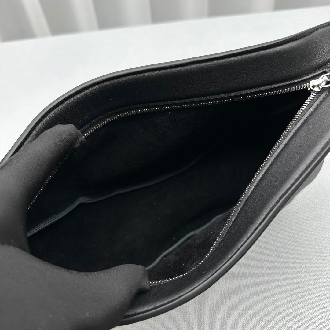 The Row 2025 Slouchy Banana 34cm Black Leather