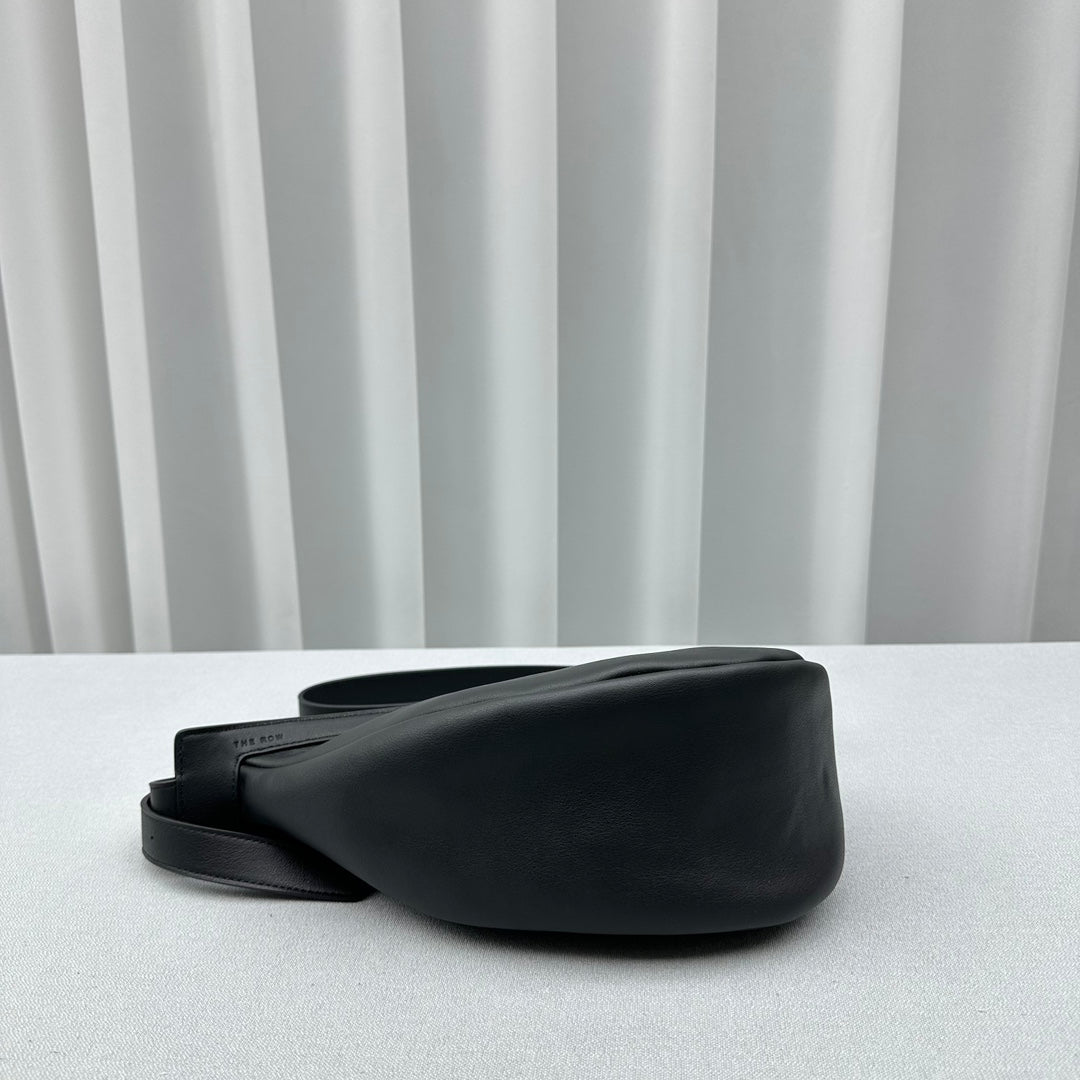 The Row 2025 Slouchy Banana 34cm Black Leather