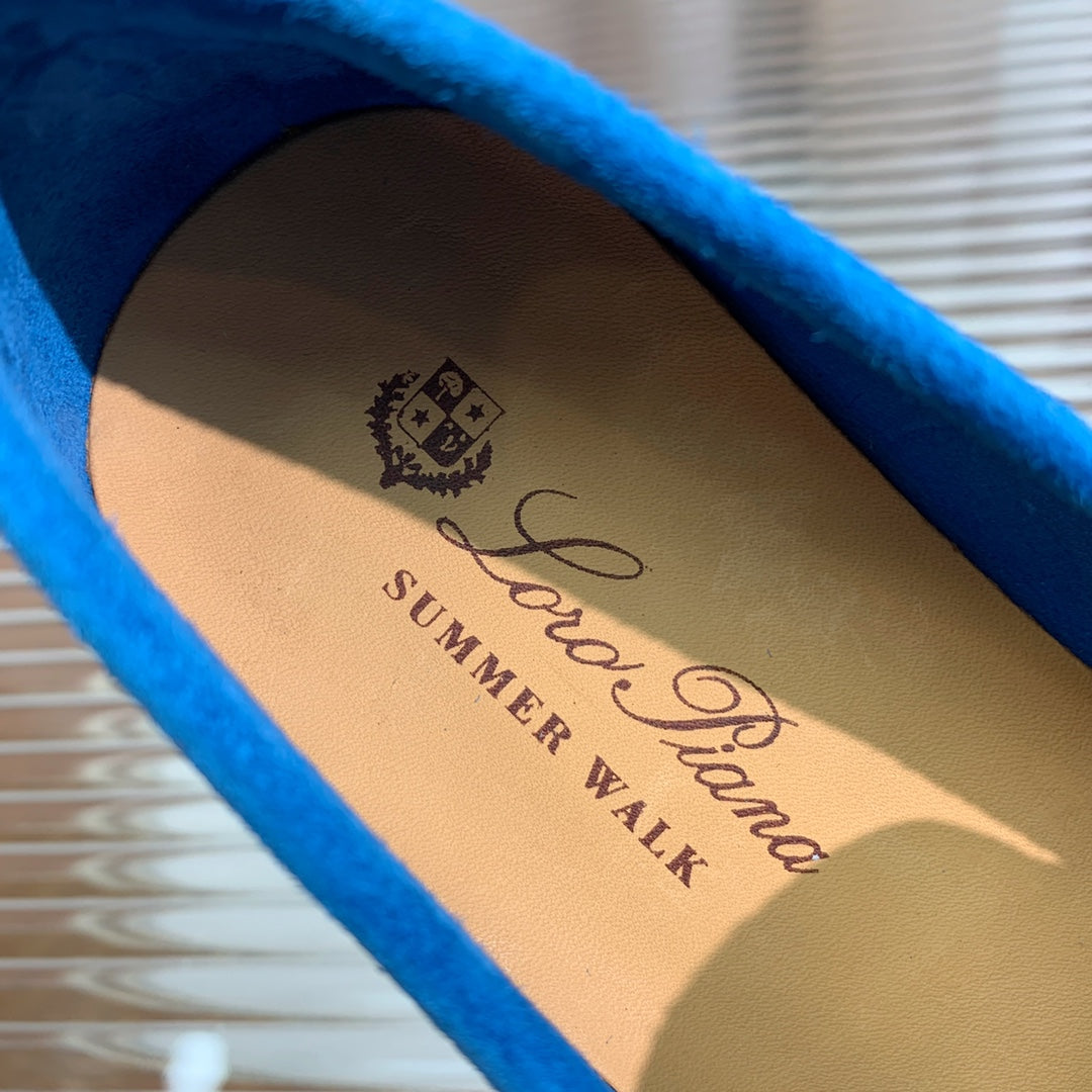 lp dot sole walk loafer blue suede