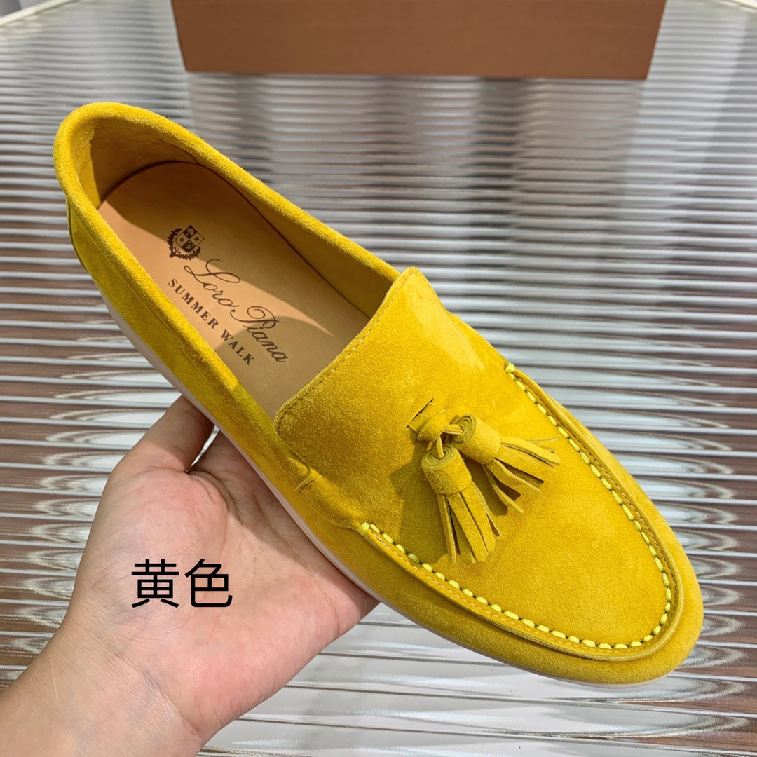lp dot sole walk loafer yellow suede
