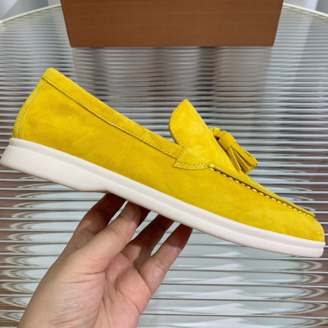 lp dot sole walk loafer yellow suede