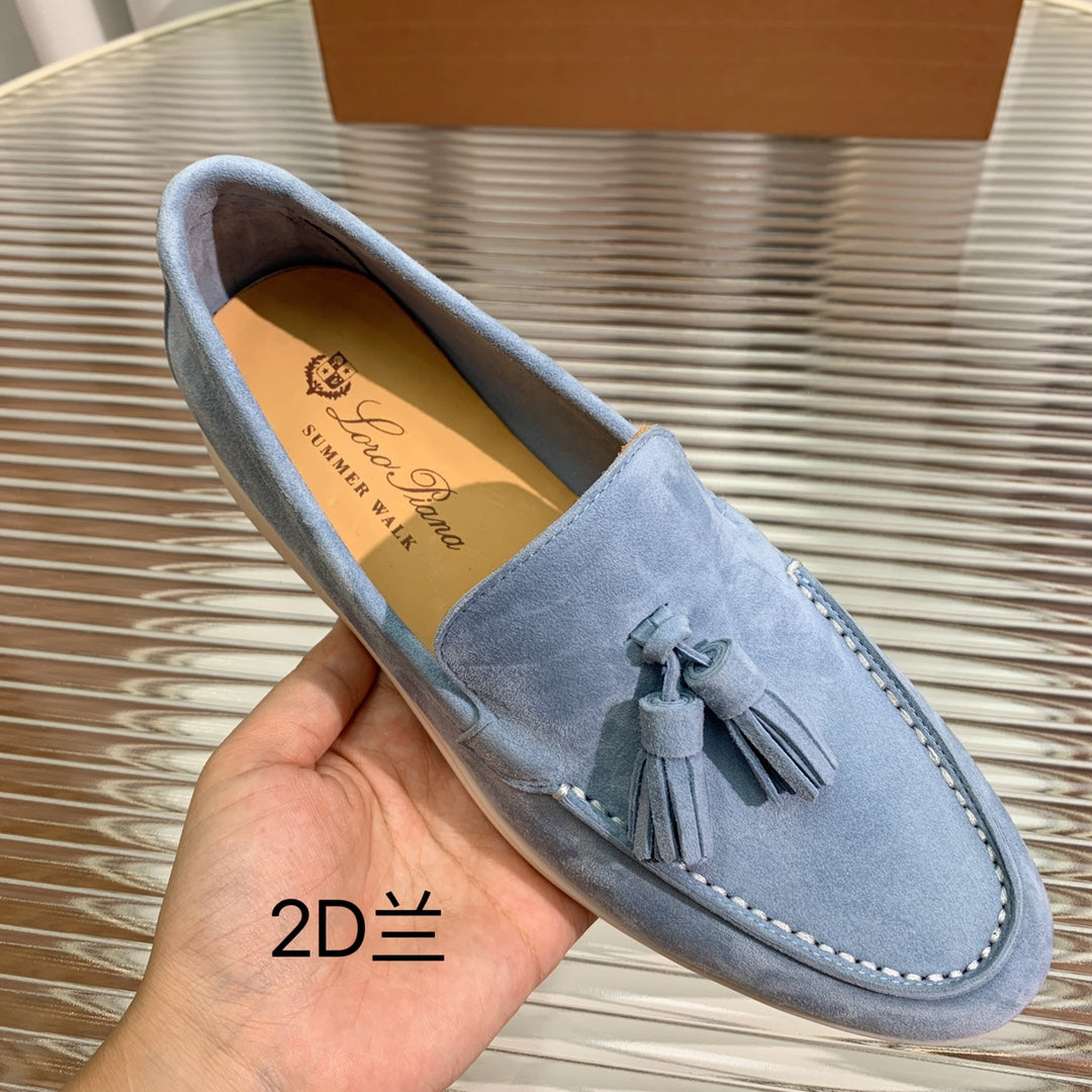 lp dot sole walk loafer cloud blue suede