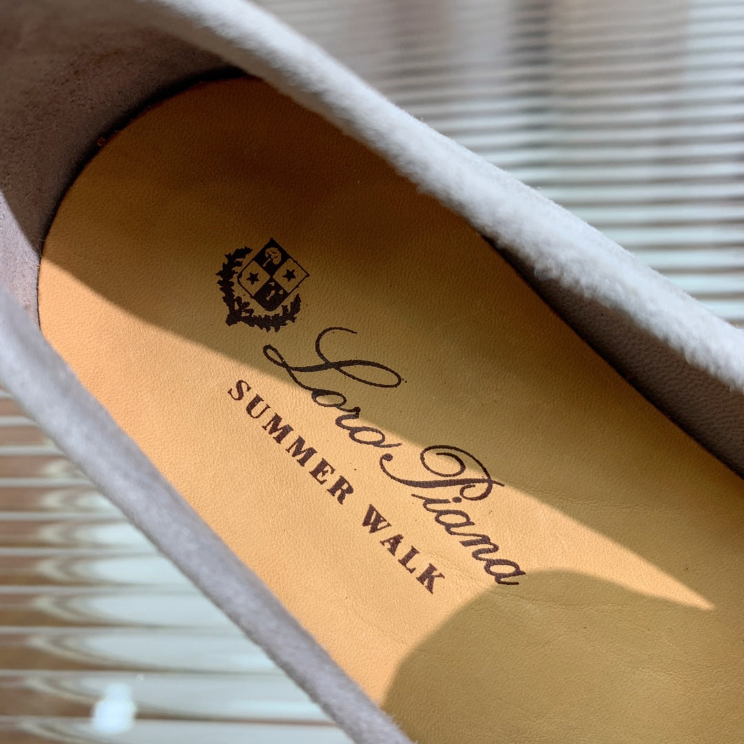 lp dot sole walk loafer grey suede