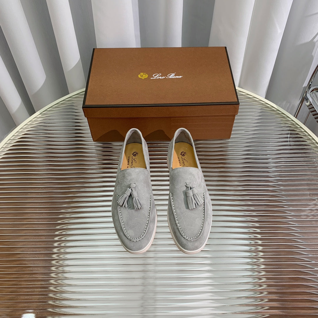 lp dot sole walk loafer grey suede