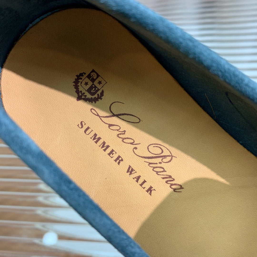 lp dot sole walk loafer peacock blue suede