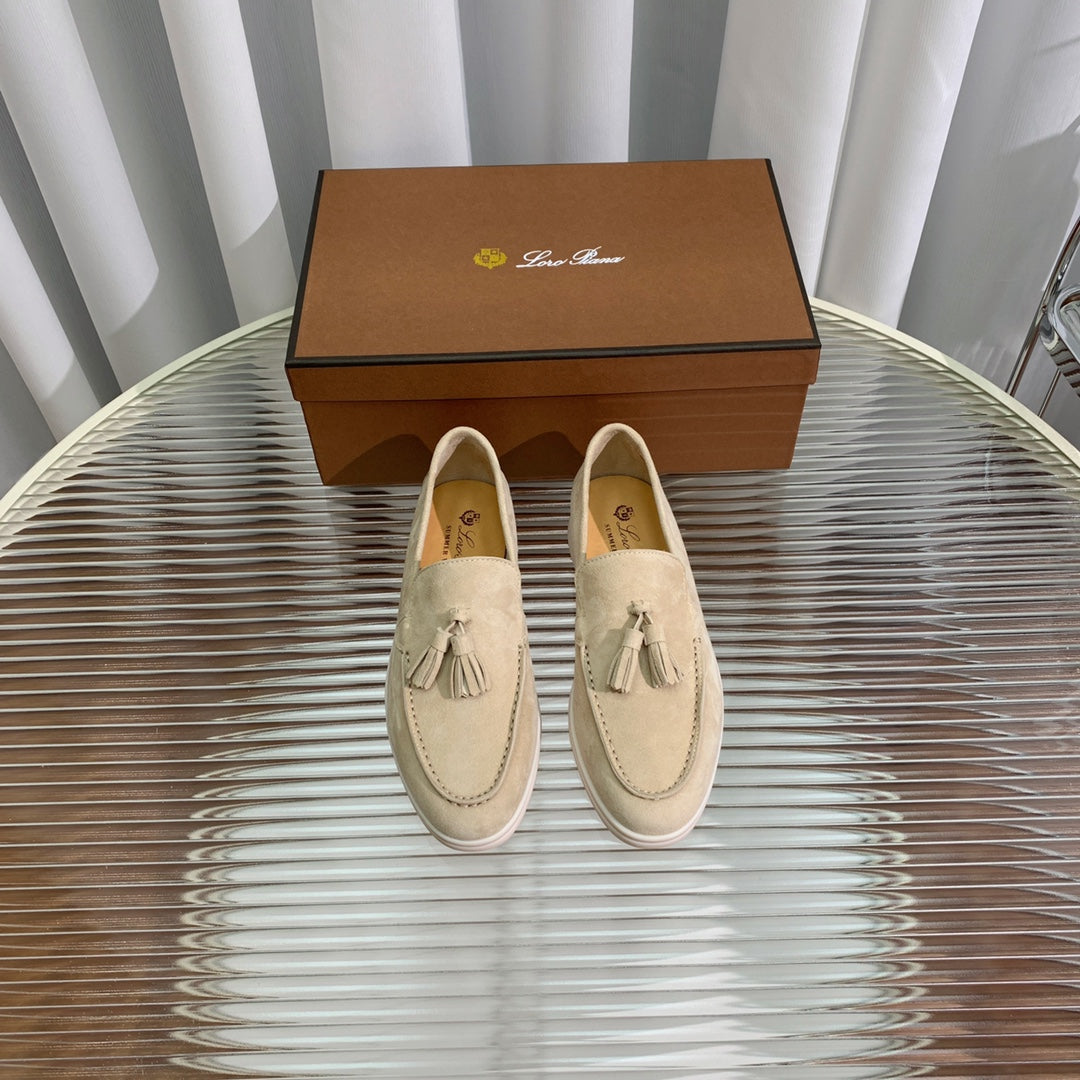 lp dot sole walk loafer beige suede