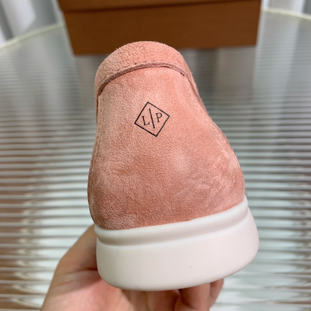 lp dot sole walk loafer brownish pink suede