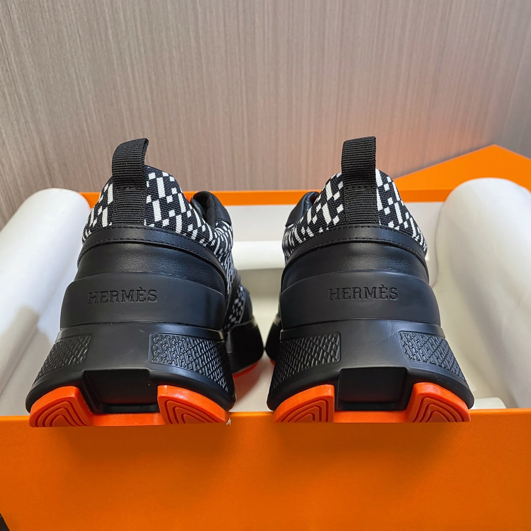 HM Giga 50 Sneaker H Black White Canvas Black Goatskin