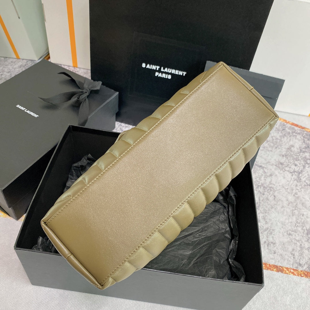 LOULOU MEDIUM 32 OLIVE QUILTED LEATHER