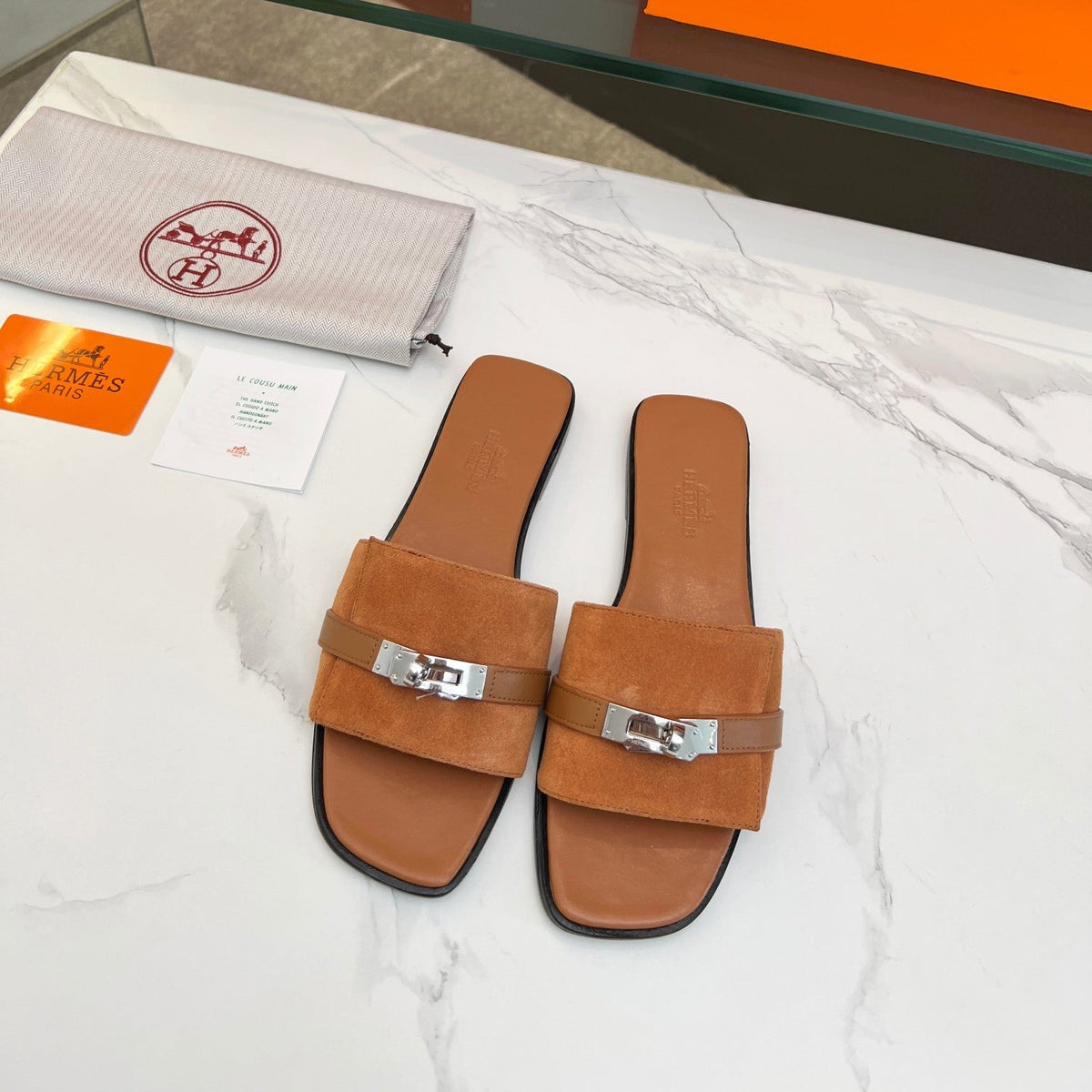 Giulia Sandal Tan Suede Tan Calfskin