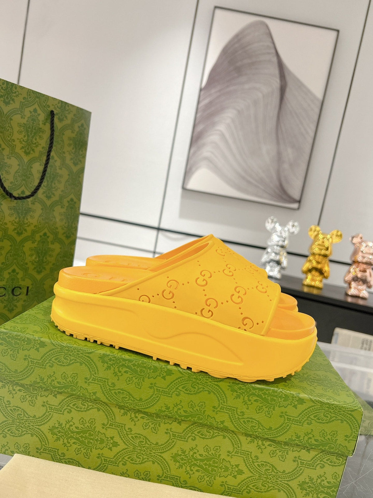 GC 25 50mm Monogram Slide Sandal Yellow Cowhide 292391