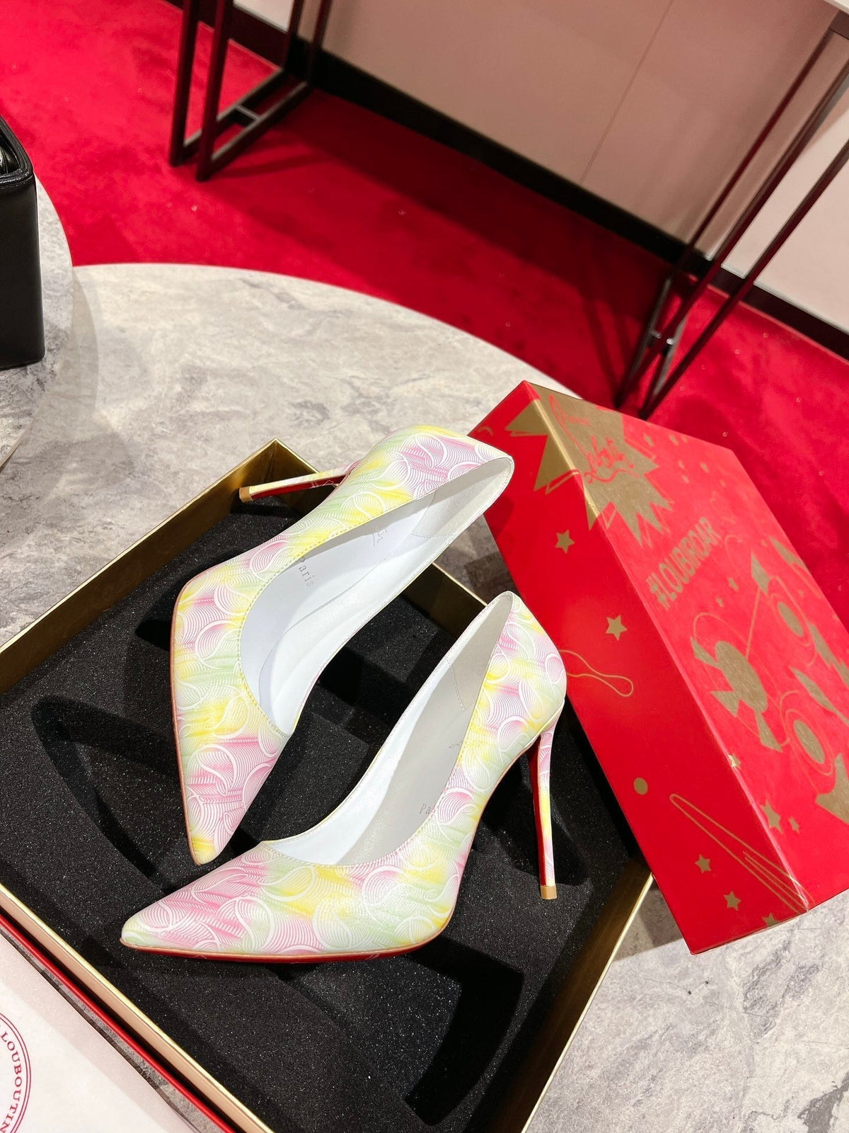 CL So Kate Pumps 120 mm Texture Leather Multicolor