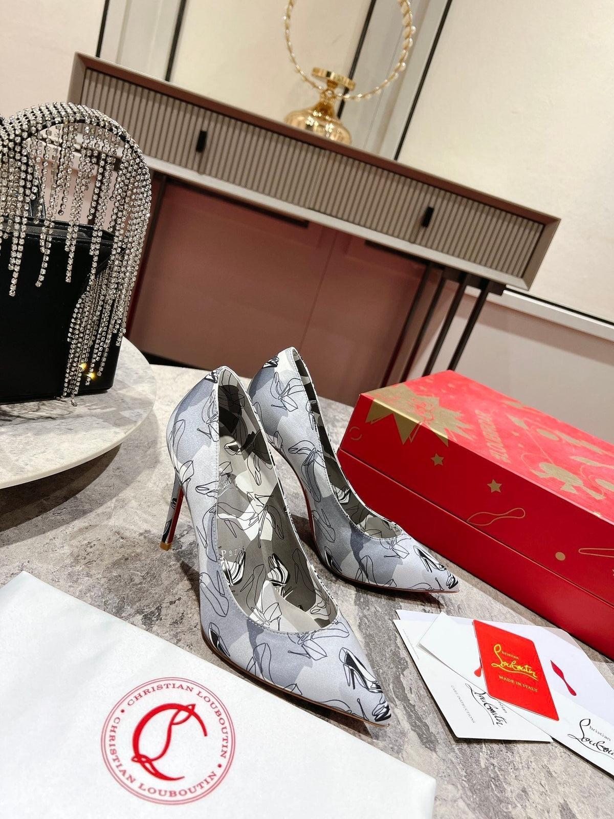 CL So Kate Pumps 120 mm Crepe Satin Gray