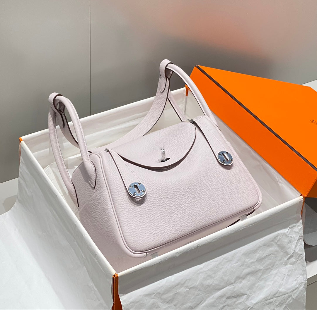 HM LINDY 30 BAG SOFT PINK TAURILLON CLEMENCE LEATHER