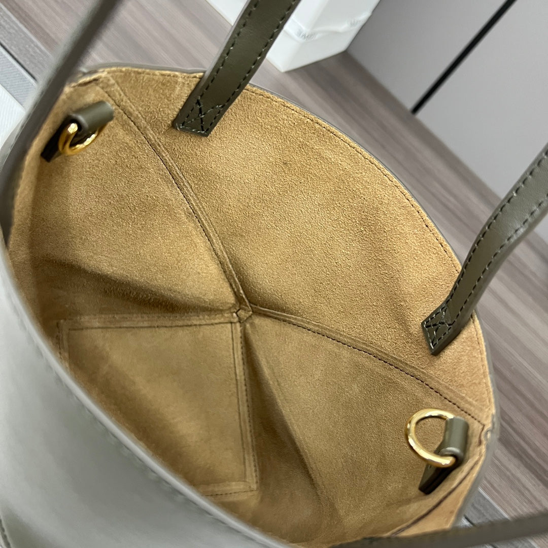 Loewe Puzzle Fold Handbag Dark Khaki Green Cowhide 254368