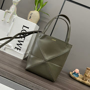 Loewe Puzzle Fold Handbag Dark Khaki Green Cowhide 254368