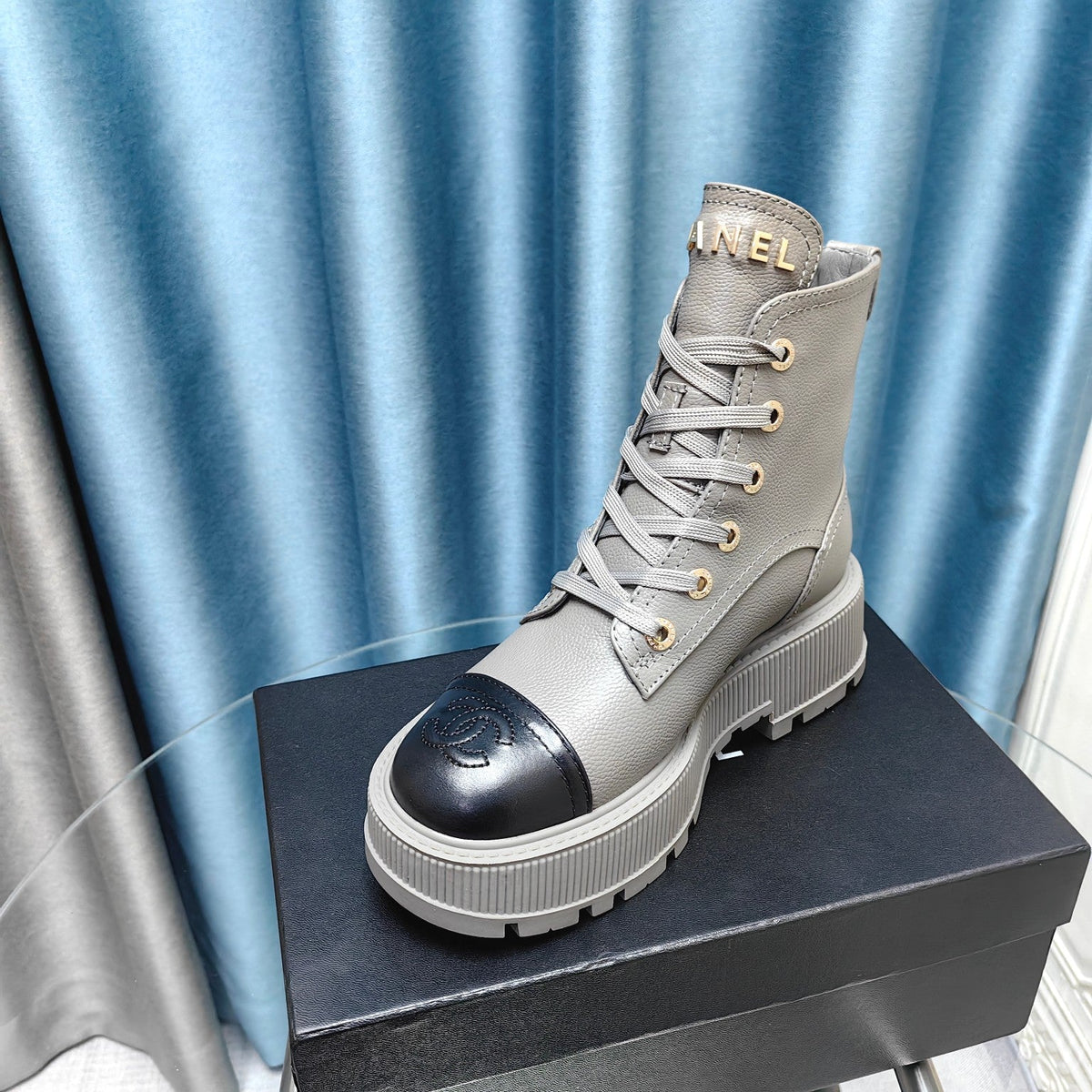 CC Ankle Boots Silver Lambskin