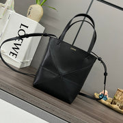 Loewe Puzzle Fold Handbag Black Cowhide 254366