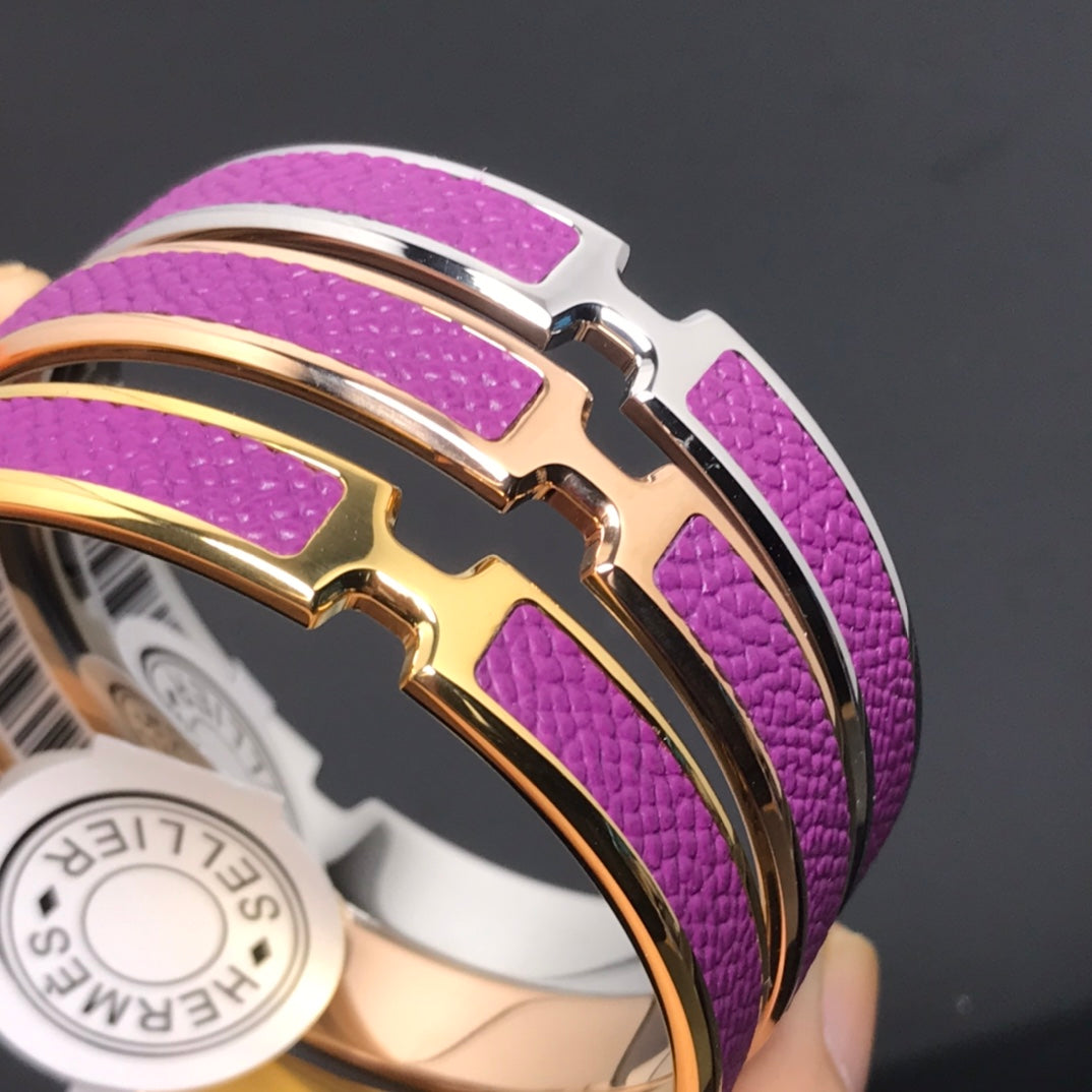 H Pig Nose Purple Bracelet
